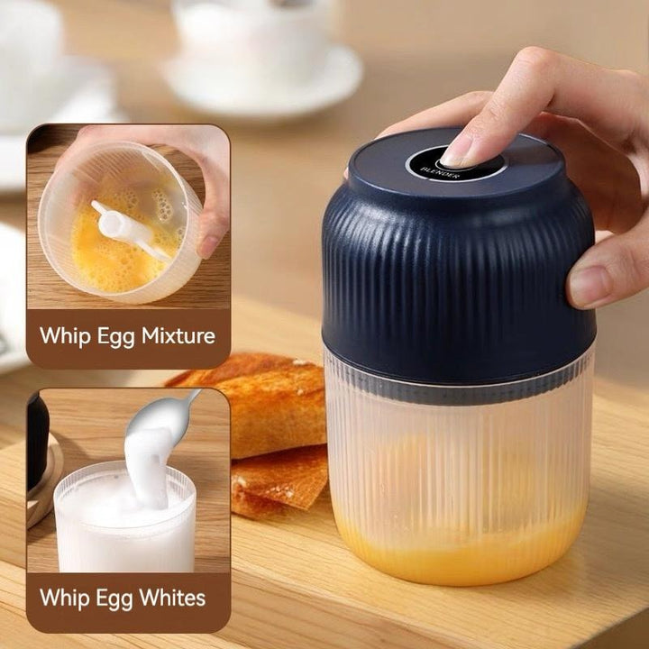 USB-oppladbar minihakker med 4 blader i rustfritt stål, 300 ml bolle