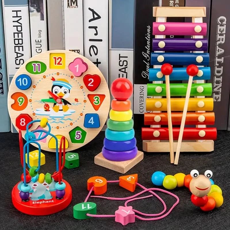 EduQuest 5-i-1 Montessori-sett – kreativ læring for babyer fra 6 måneder