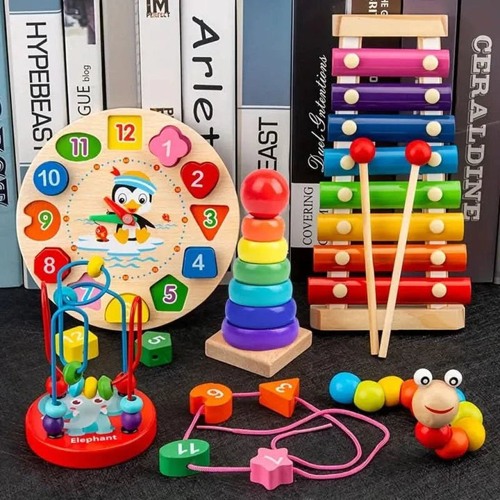 EduQuest 5-i-1 Montessori-sett – kreativ læring for babyer fra 6 måneder