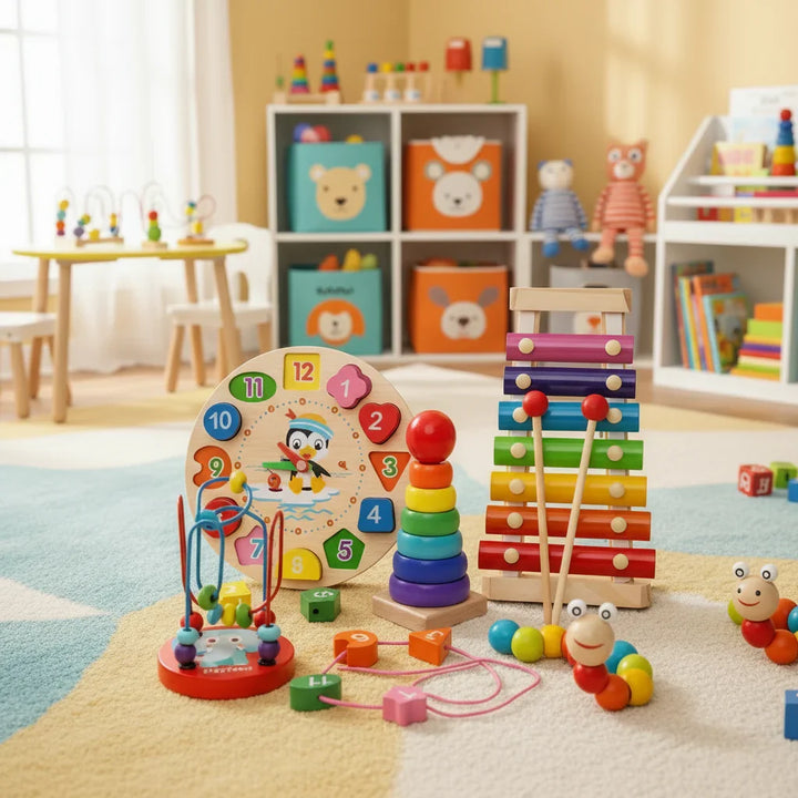EduQuest 5-i-1 Montessori-sett – kreativ læring for babyer fra 6 måneder
