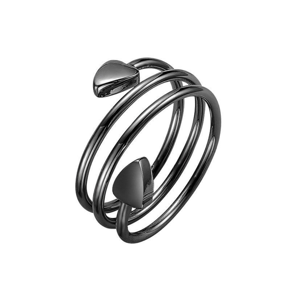Peach Heart Stainless Steel Magnet Ring Health Anti-snoring Ring
