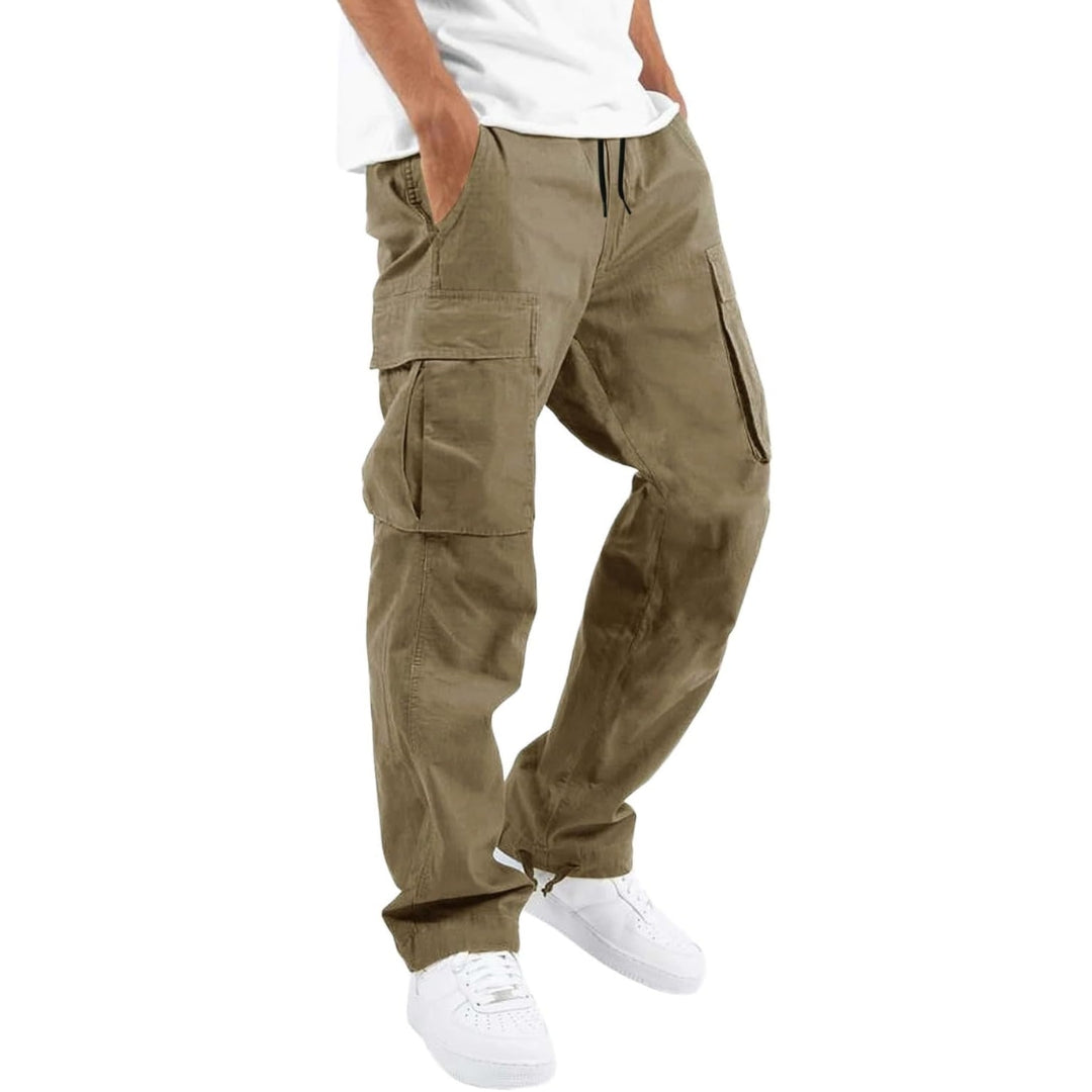 Bukse med flere lommer og justerbar linning til herre