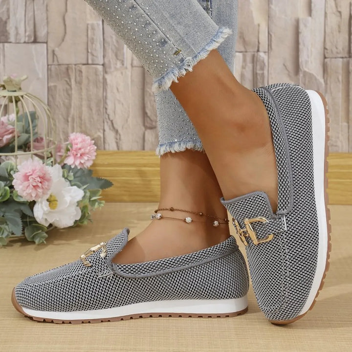 Kvinners Solid Farge Flate Sneakers