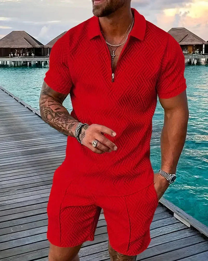 Casual Zipper Collar Sommer Treningsdrakt Outfit