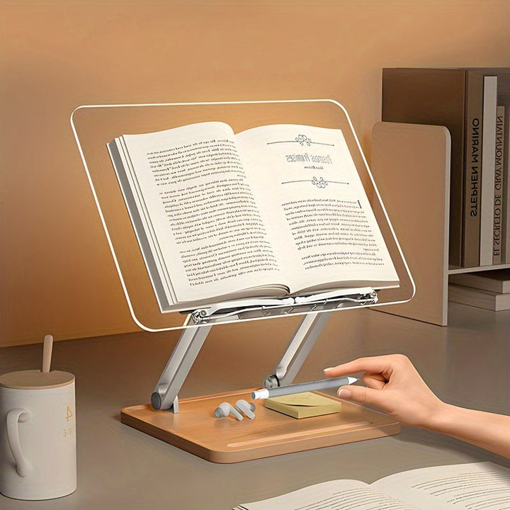 Ergonomisk Lesestativ i Akryl – Justerbart og Stilfullt