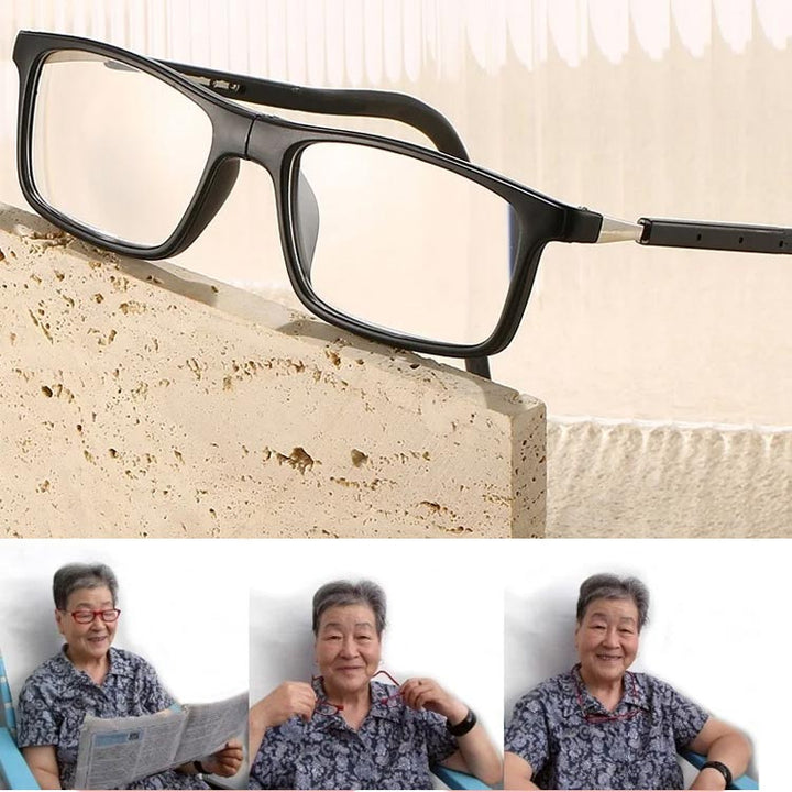 Lesebriller med magnetisk nakkeoppheng og blålysfilter med tapsikkert design
