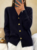 Elegant strikkevest for dame - V-hals | Hjerteformede knapper