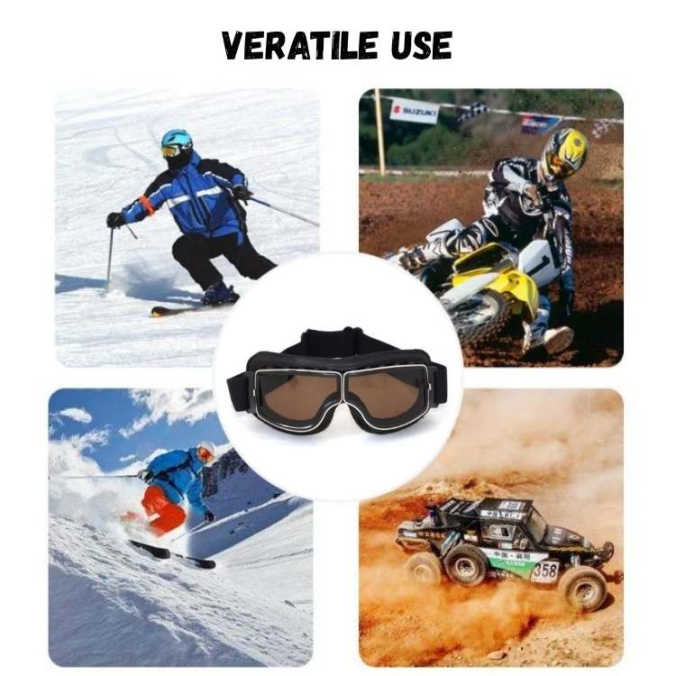 ClassicRide vintage MC-briller i skinn