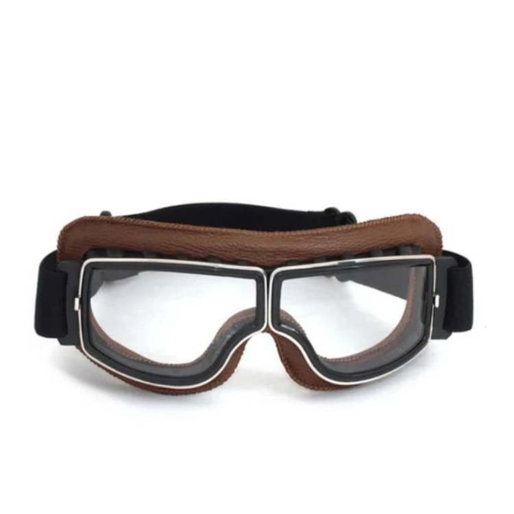 ClassicRide vintage MC-briller i skinn