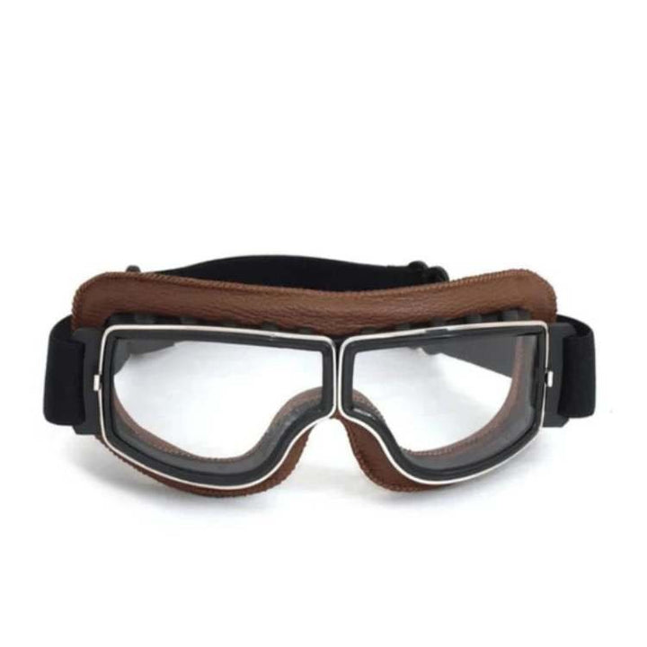 ClassicRide vintage MC-briller i skinn