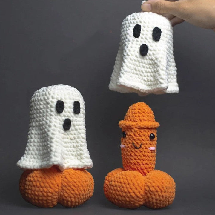 Håndlagde heklede Halloween-gresskar- og gjengangerpynt — bilde 1