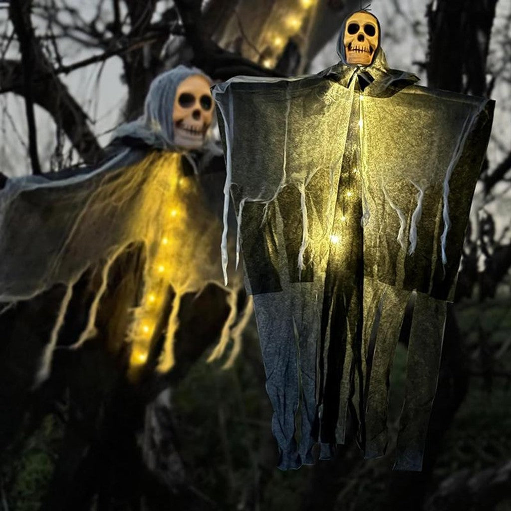 Halloween-dekorasjoner Skrekkelig Hengende Spøkelseskranie Skjelettrekvisitt Perfekt For Hjem Utendørs Hage Festartikler Festivaldekorasjoner — bilde 3