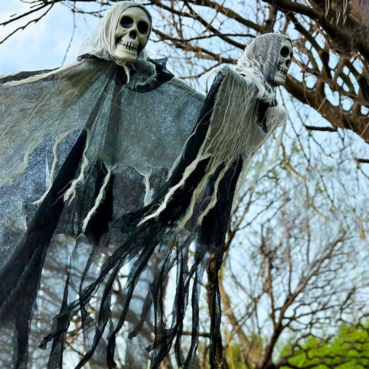 Halloween-dekorasjoner Skrekkelig Hengende Spøkelseskranie Skjelettrekvisitt Perfekt For Hjem Utendørs Hage Festartikler Festivaldekorasjoner — bilde 5