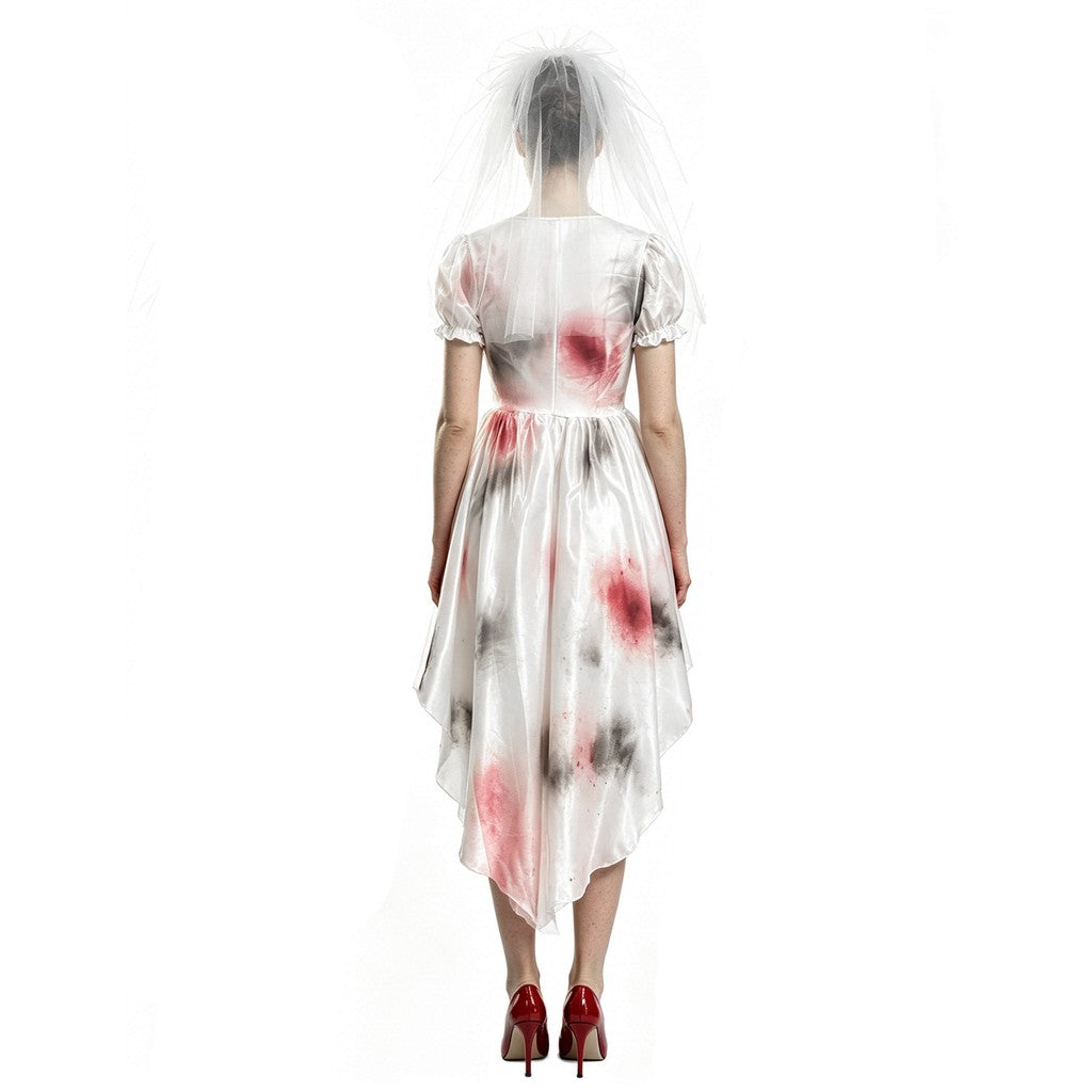 Halloween spøkelsesbrur cosplay kostyme blodflekkete hvit brudekjole skrekkfest sceneantrekk, halloween spøkelsesbrur cosplay kostyme, blodflekkete hvit brudekjole — bilde 3