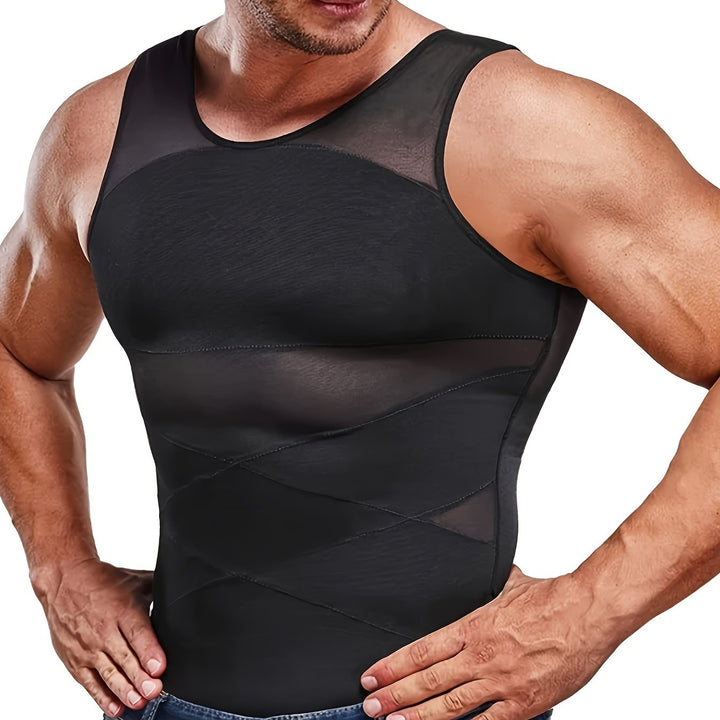 Herre Shapewear Tanktop Magekontroll Ermeløs Undertrøye