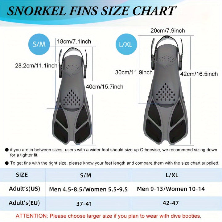AquaFlex snorkelføtter – Ideelle for svømming og snorkling