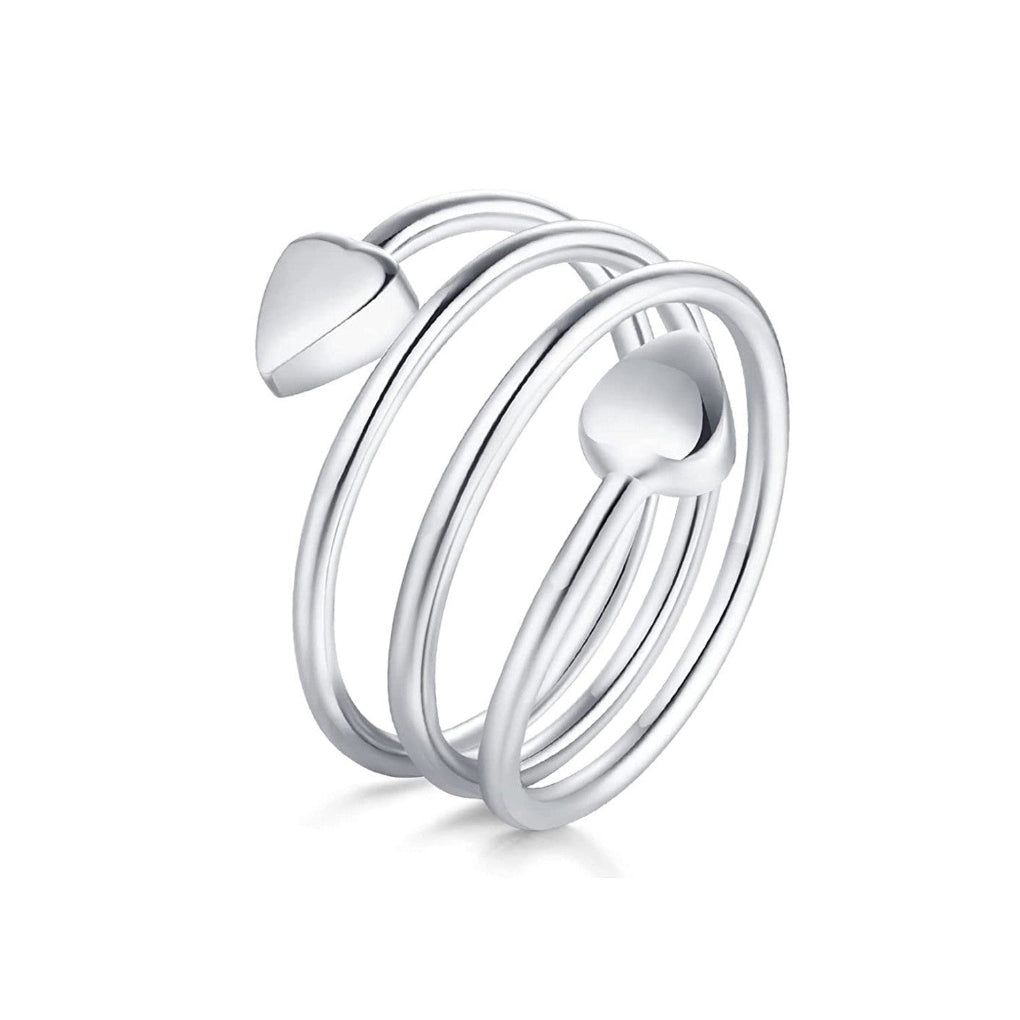 Peach Heart Stainless Steel Magnet Ring Health Anti-snoring Ring
