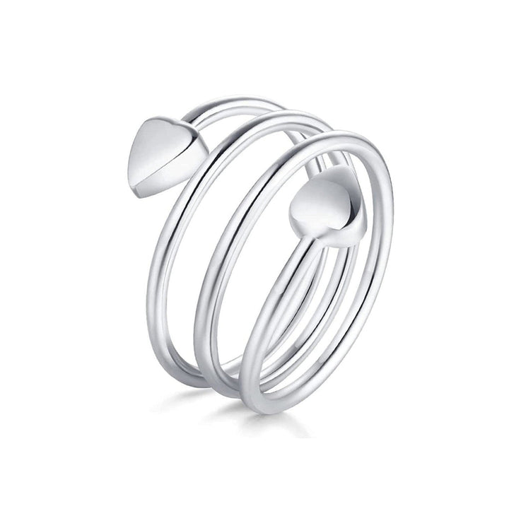 Peach Heart Stainless Steel Magnet Ring Health Anti-snoring Ring