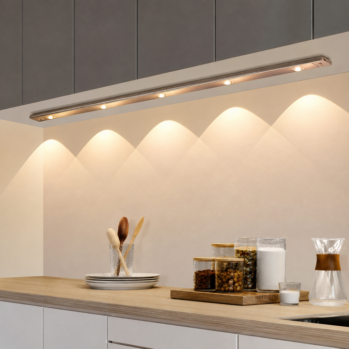 LED-belysning for skap – Trådløs – Med bevegelsessensor – Magnetisk og selvklebende