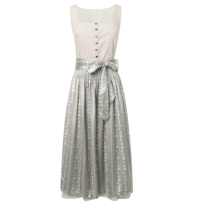 Dirndl-sett til dame med knappelist og forkle