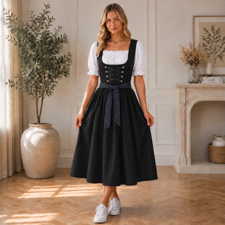 Midi-dirndl for damer med snøreliv