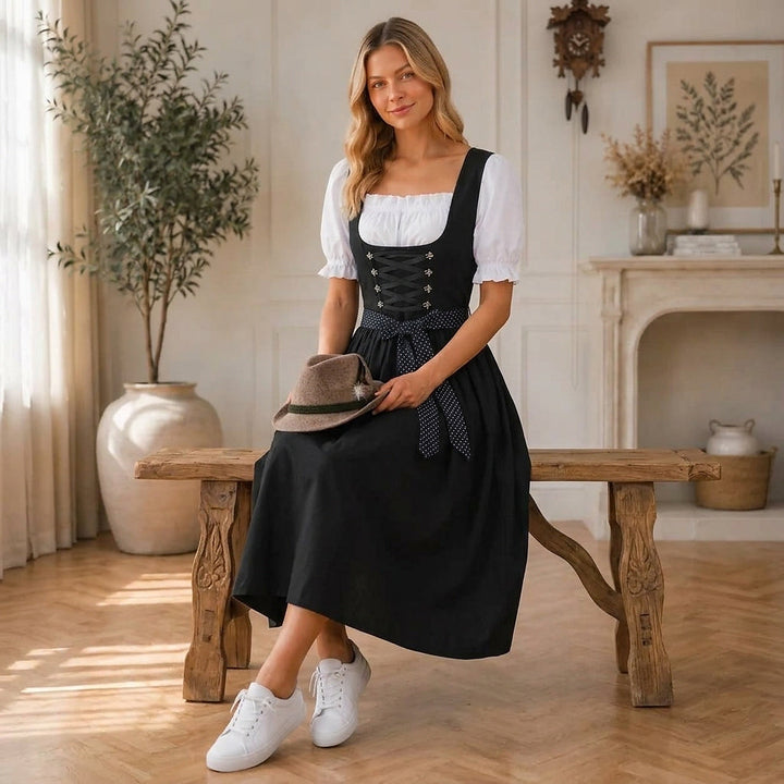 Midi-dirndl for damer med snøreliv
