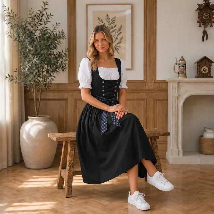 Midi-dirndl for damer med snøreliv