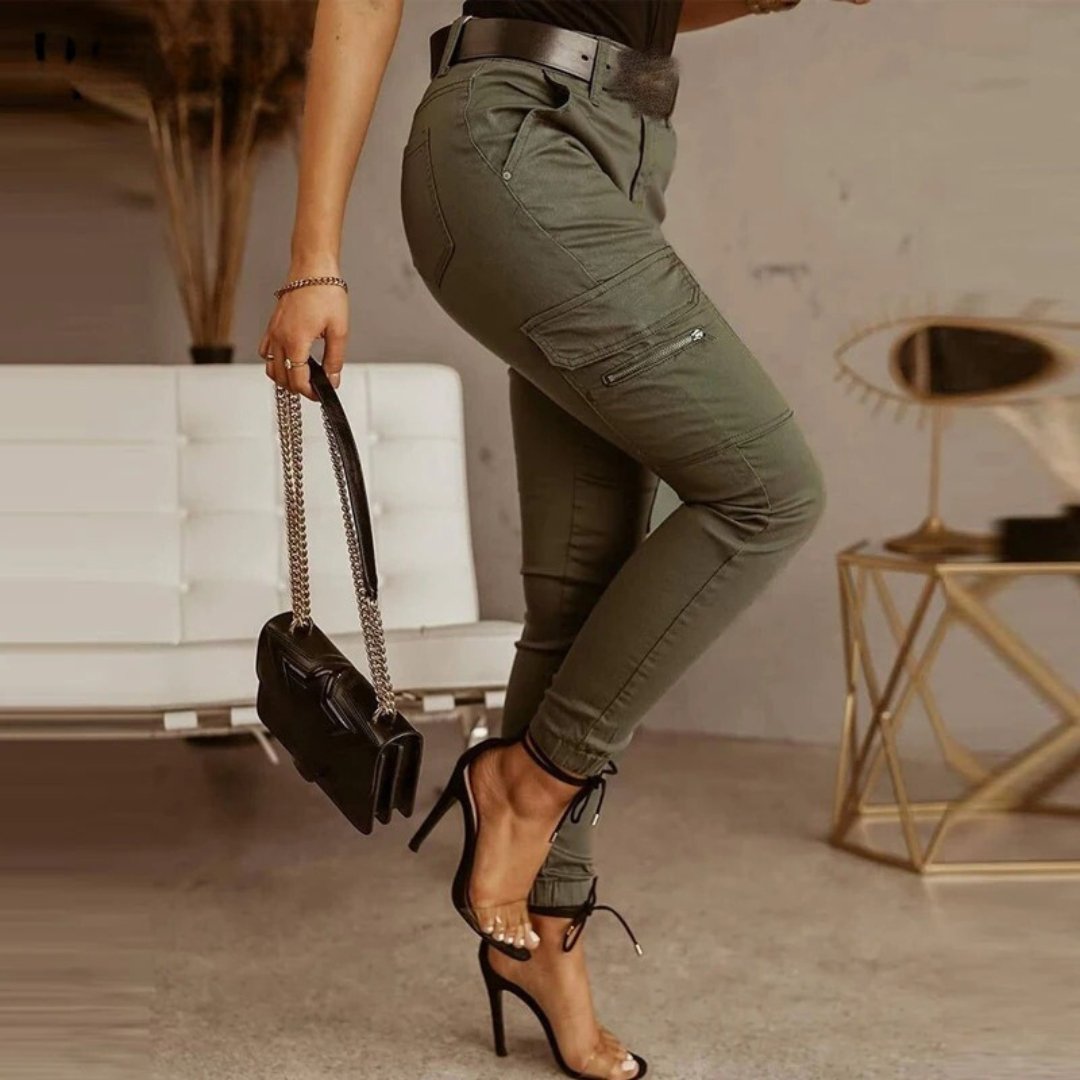 Kvinners skinny cargo jogging bukser