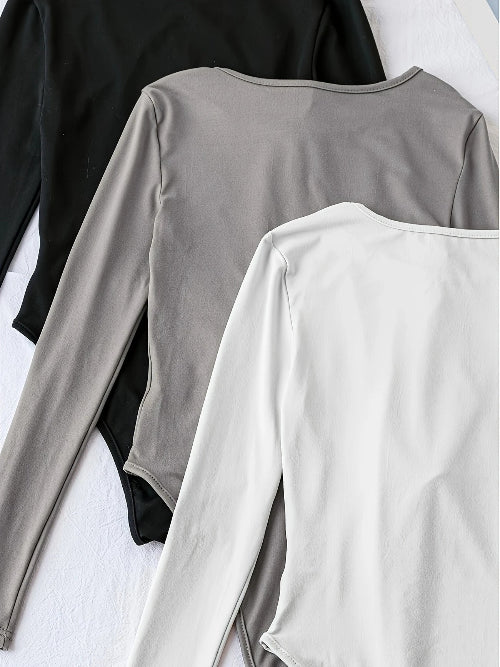 3-Pakke Casual Langermede Bodysuits for Kvinner