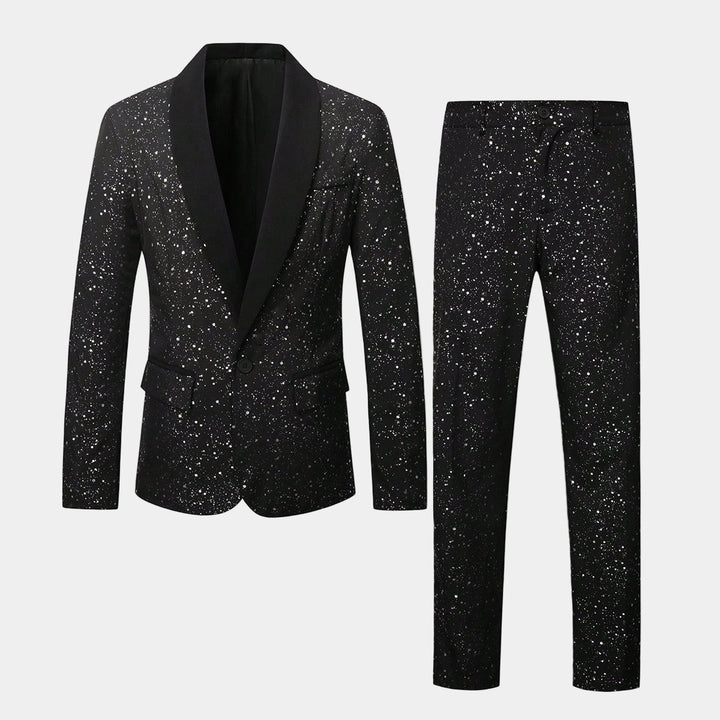 Herre Glitterdress med Blazer og Bukse - Svart
