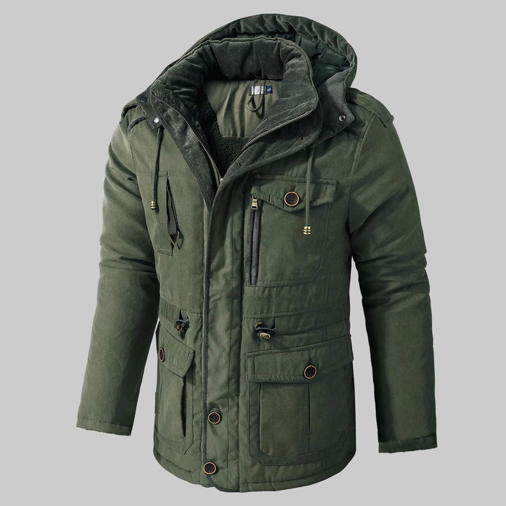 Menns Multi-Pocket Vinterjakke – Allsidig Kaldt-Vær Design