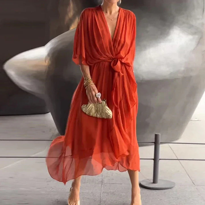 Elegant V-Hals Kjole