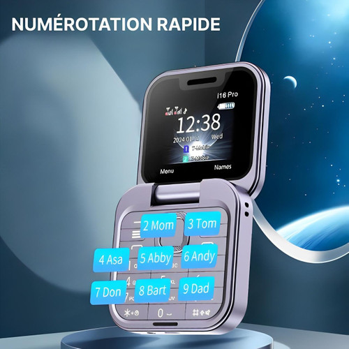 Sammenleggbar klaffetelefon Dual SIM | 1,77" skjerm | 1000 mAh | Micro-USB