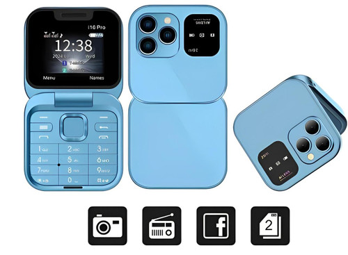 Sammenleggbar klaffetelefon Dual SIM | 1,77" skjerm | 1000 mAh | Micro-USB