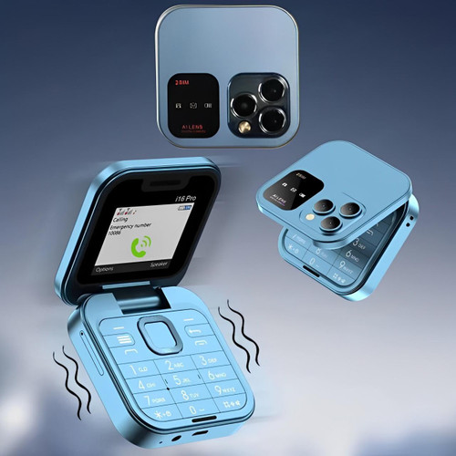 Sammenleggbar klaffetelefon Dual SIM | 1,77" skjerm | 1000 mAh | Micro-USB
