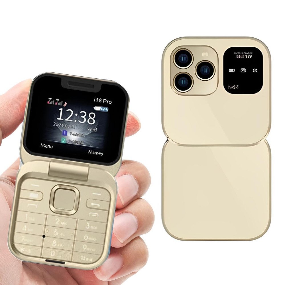 Sammenleggbar klaffetelefon Dual SIM | 1,77" skjerm | 1000 mAh | Micro-USB