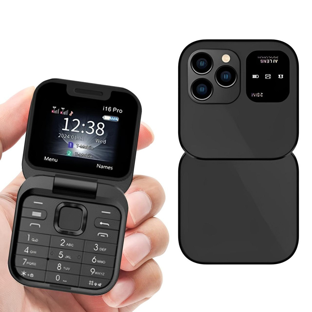 Sammenleggbar klaffetelefon Dual SIM | 1,77" skjerm | 1000 mAh | Micro-USB