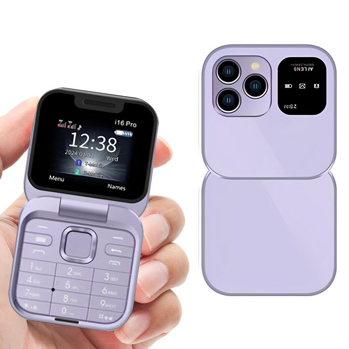 Sammenleggbar klaffetelefon Dual SIM | 1,77" skjerm | 1000 mAh | Micro-USB