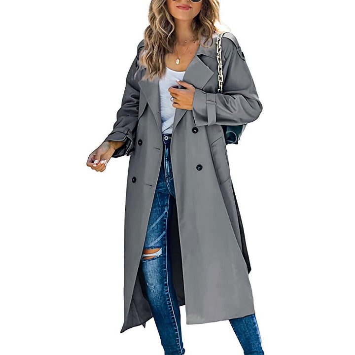 Kvinners Lang Trench Coat Tidløs & Funksjonell