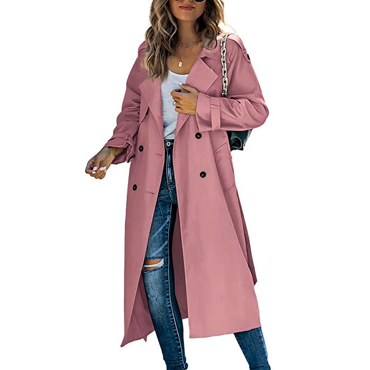 Kvinners Lang Trench Coat Tidløs & Funksjonell