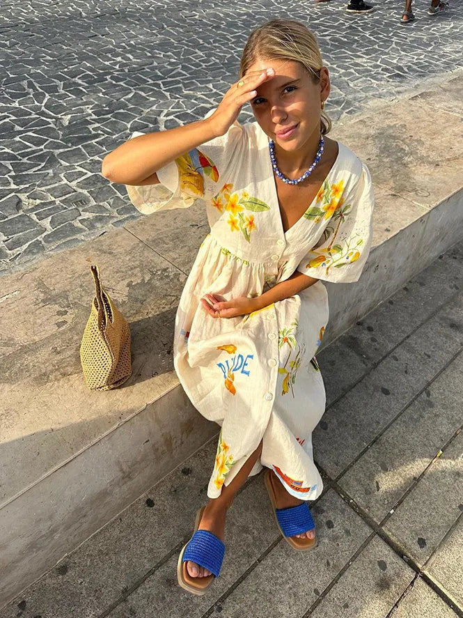 Elsiea – Kvinners Mønstrete Sommerkjole