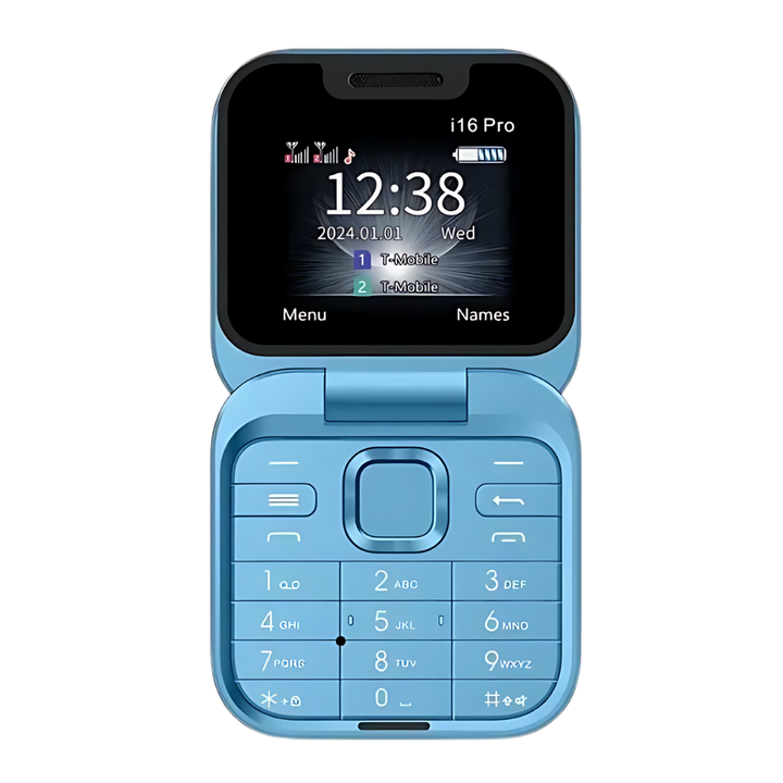 Liten sammenleggbar mobiltelefon med dobbel SIM