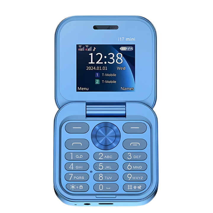 Liten sammenleggbar mobiltelefon med dobbel SIM