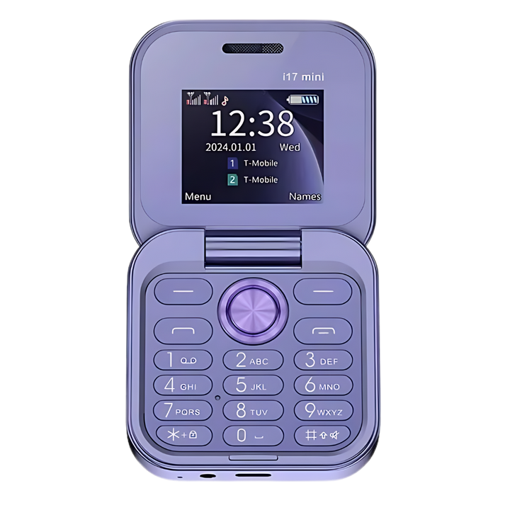 Liten sammenleggbar mobiltelefon med dobbel SIM