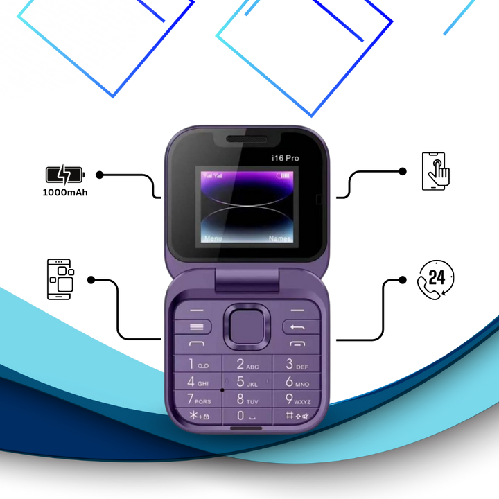 Liten sammenleggbar mobiltelefon med dobbel SIM