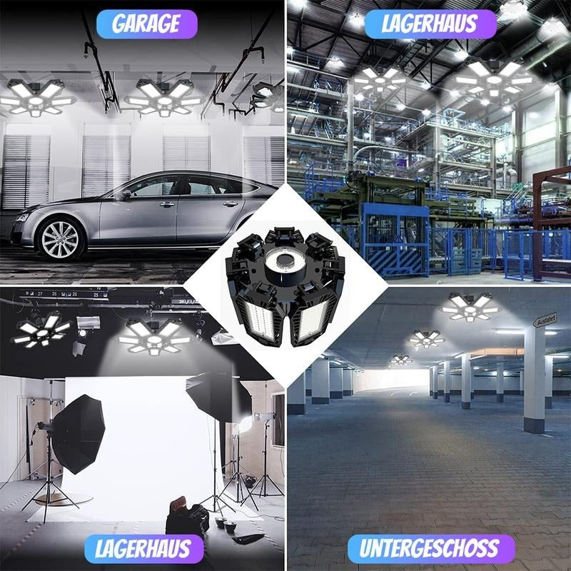 Justerbar LED-panellampe 6500K E26/E27 – lampe til garasje og verksted