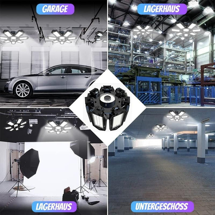 Justerbar LED-panellampe 6500K E26/E27 – lampe til garasje og verksted