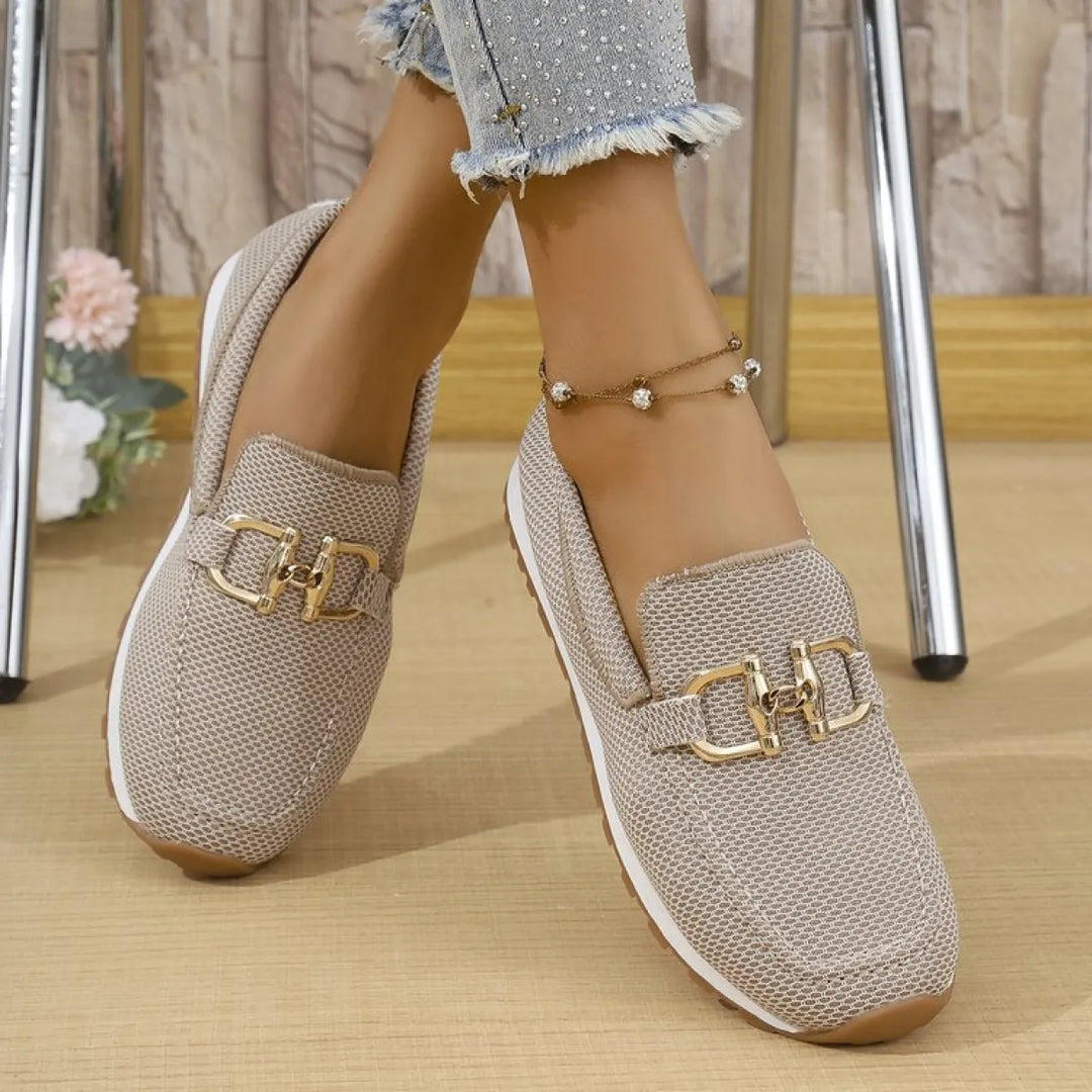 Kvinners Solid Farge Flate Sneakers