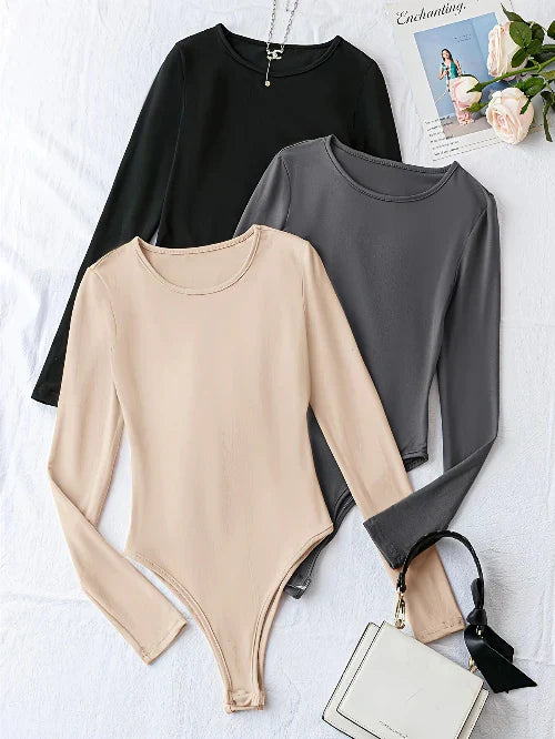3-Pakke Casual Langermede Bodysuits for Kvinner