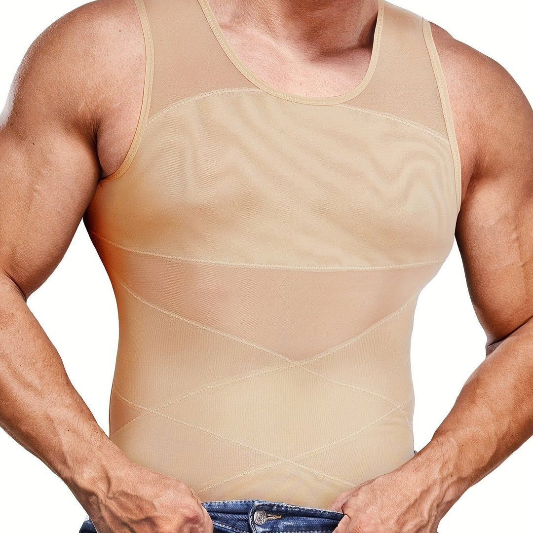 Herre Shapewear Tanktop Magekontroll Ermeløs Undertrøye